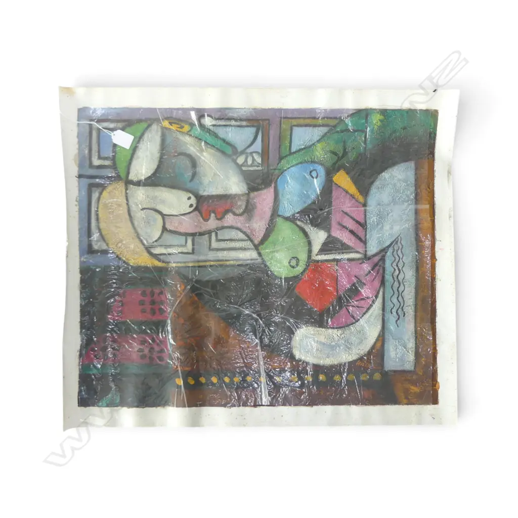 AFTER PABLO PICASSO. OIL PAINTING WOMAN WRITING. 610 X 515mm Image 1++