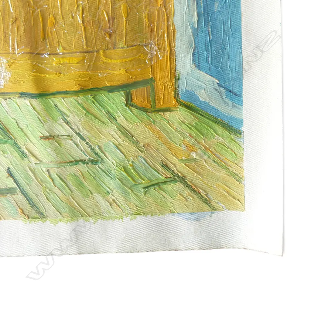 AFTER VINCENT VAN GOGH OIL PAINTING 'The Bedroom in Arles' 520 x 620mm.  Image 1++