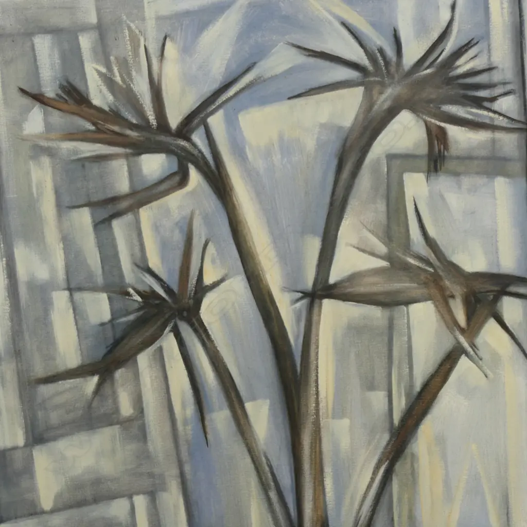 ROGER STAPLES, BIRD OF PARADISE STILL LIFE, ACRYLIC ON CANVAS, SIGNED & DATED '01 900x690mm Image 1++