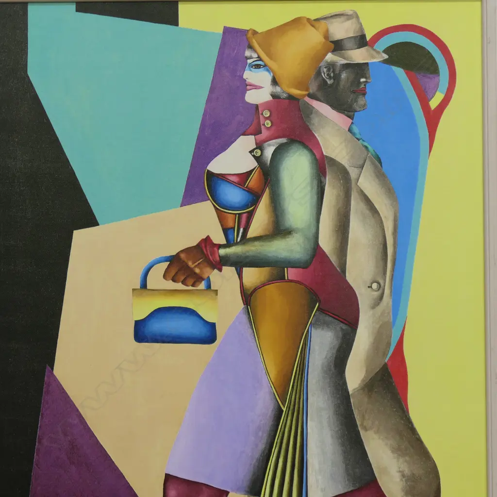 RICHARD LINDNER (1901-1978) 'MOON OVER ALABAMA' 1953 PRINT ON CANVAS 910x605mm Image 1++