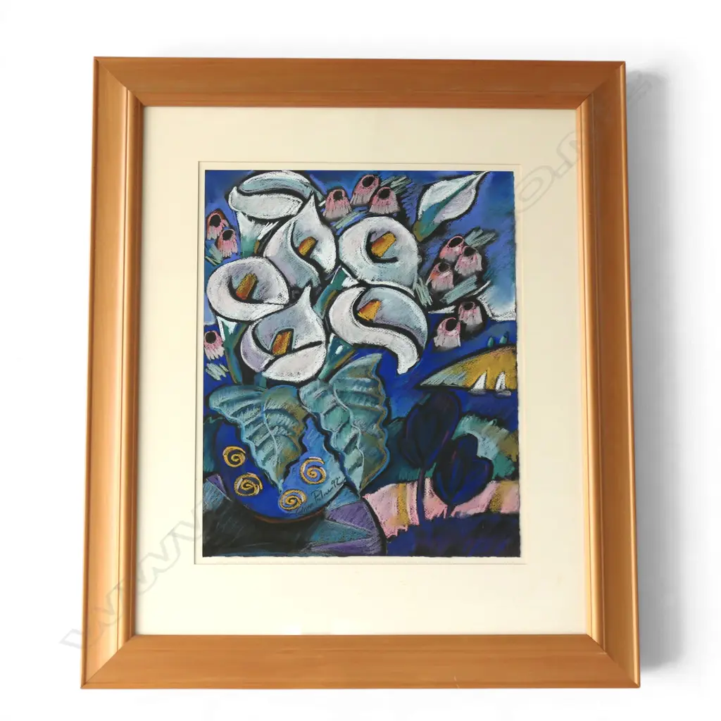 ANNA PALMER, STILL LIFE WITH LILLIES 1992, PASTEL, SIGNED AND DATED, 400 X 320MM Image 1++