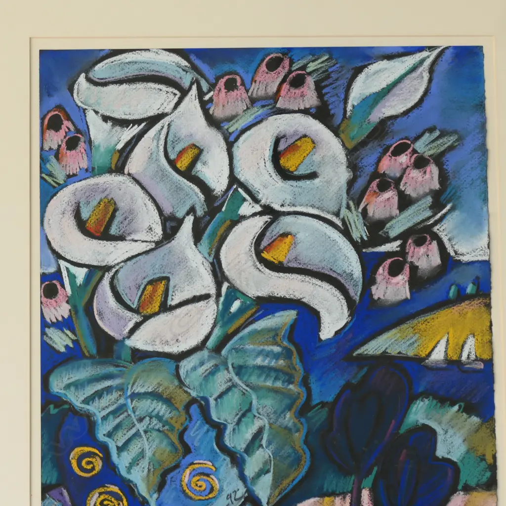 ANNA PALMER, STILL LIFE WITH LILLIES 1992, PASTEL, SIGNED AND DATED, 400 X 320MM Image 1++