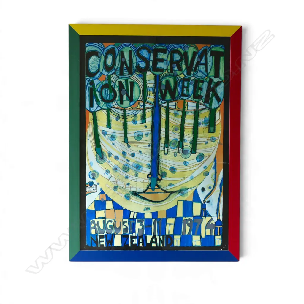 FRAMED HUNDERWASSER POSTER PRINT 830 X 580MM Image 1++