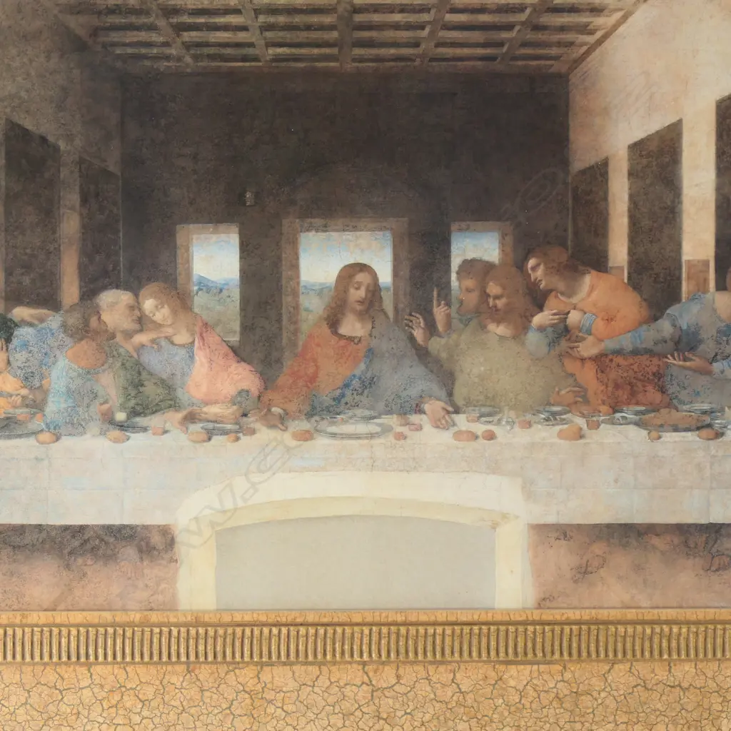 LAST SUPPER PRINT 410x850mm frame AF to one side Image 1++