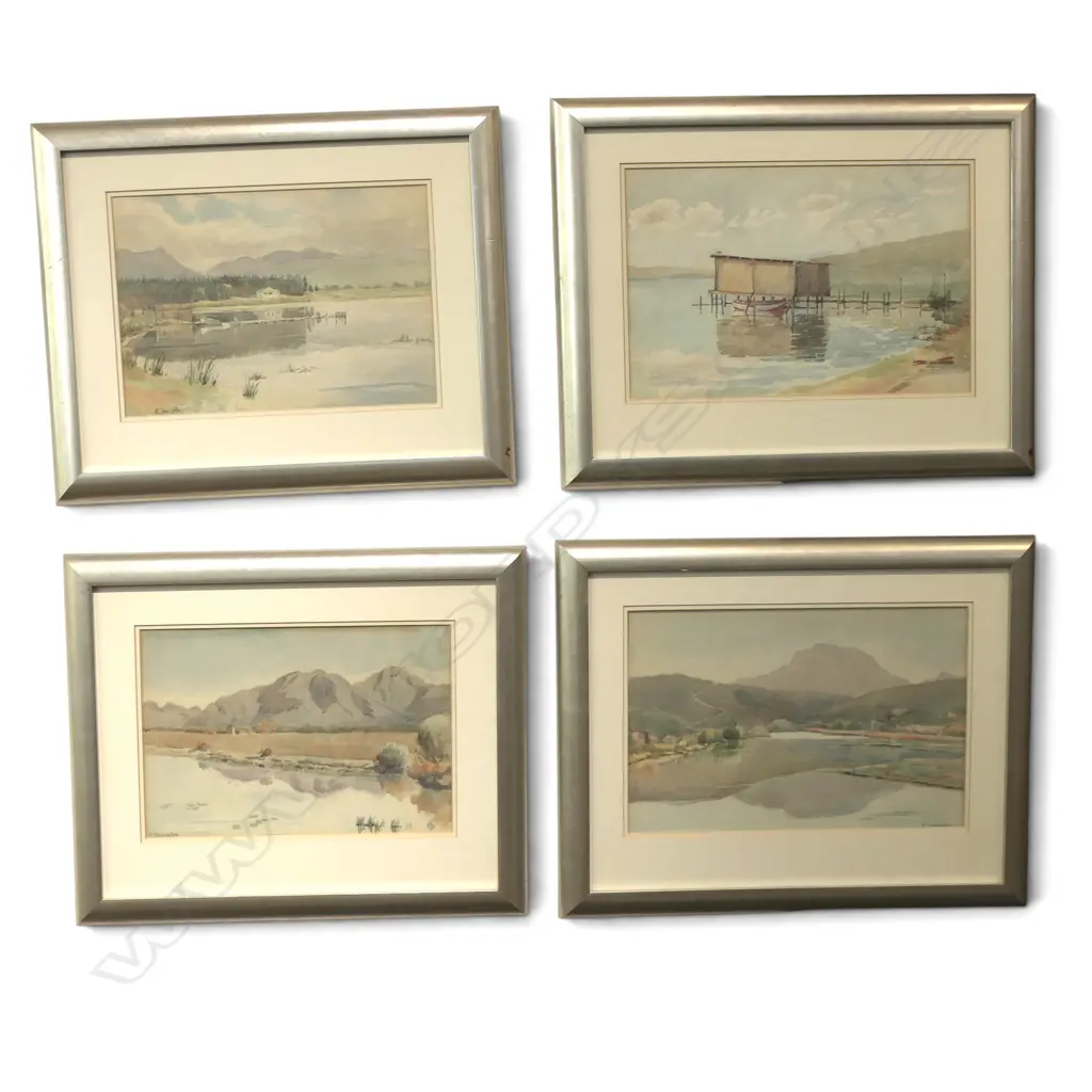 ELSIE CROMPTON-SMITH, FOUR FRAMED LANDSCAPE WATERCOLOURS, 240 X 370MM (EACH) Image 1++