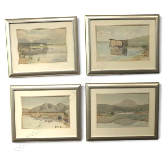 ELSIE CROMPTON-SMITH, FOUR FRAMED LANDSCAPE WATERCOLOURS, 240 X 370MM (EACH)