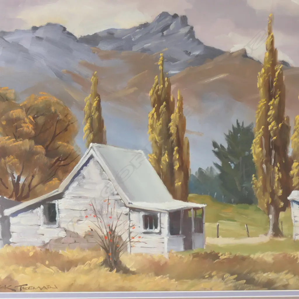 GARRICK TREMAIN, SMALL COTTAGE, OIL ON BOARD, SIGNED, 400 X 495MM Image 1++