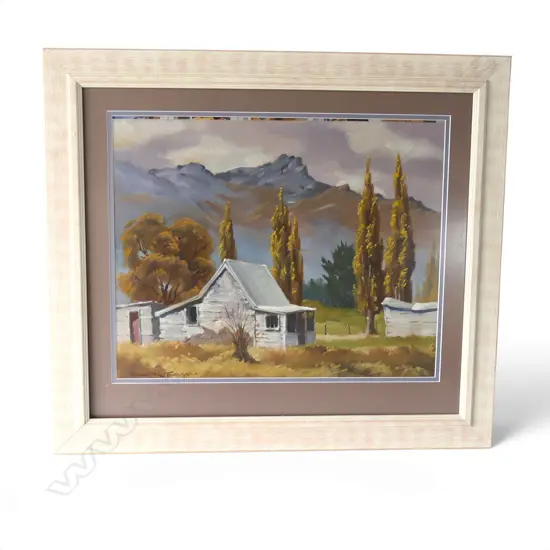 GARRICK TREMAIN, SMALL COTTAGE, OIL ON BOARD, SIGNED, 400 X 495MM