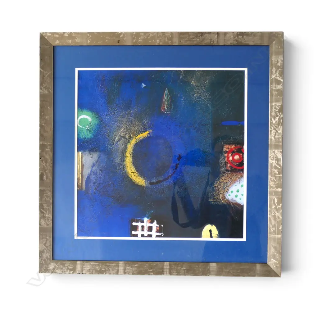 J. TEEUP, ABSTRACT, LITHOGRAPH 240/1000, 400 X 380MM & CONTEMPORARY ABSTRACT POSTER PRINT 450 X 450MM Image 1++