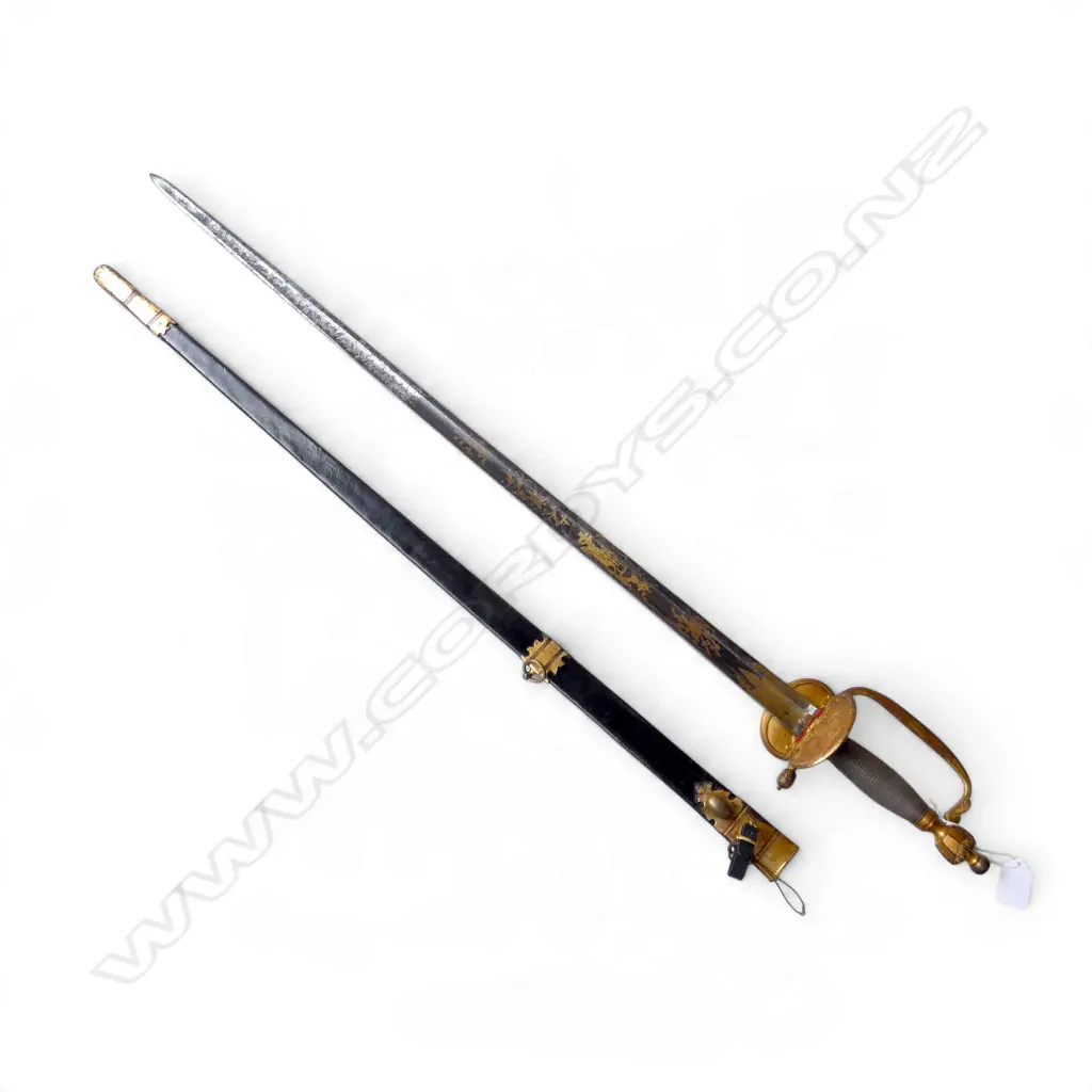 ENGLISH 1796 PATTERN INFANTRY OFFICERS SWORD & SCABBARD L.1000mm Image 1++