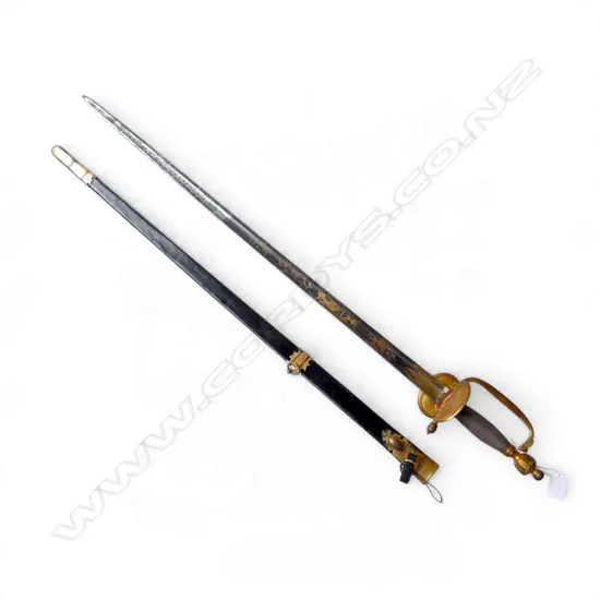 ENGLISH 1796 PATTERN INFANTRY OFFICERS SWORD & SCABBARD L.1000mm