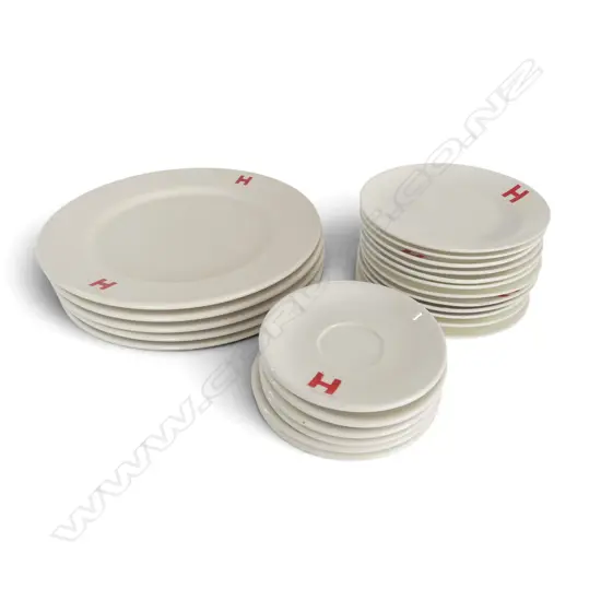 ASST. WHITE TUXTON 'H' DINNER CHINA, Dia.285mm