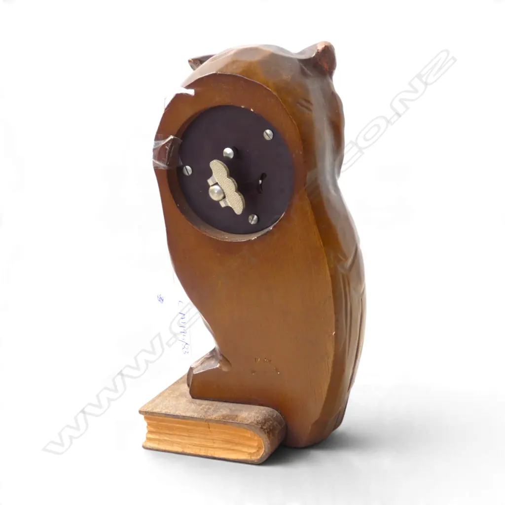 RESIN MOVING EYE OWL CLOCK H.185mm Image 1++