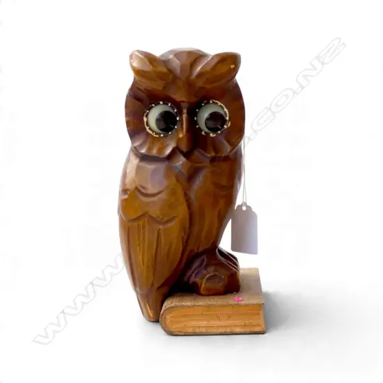 RESIN MOVING EYE OWL CLOCK H.185mm