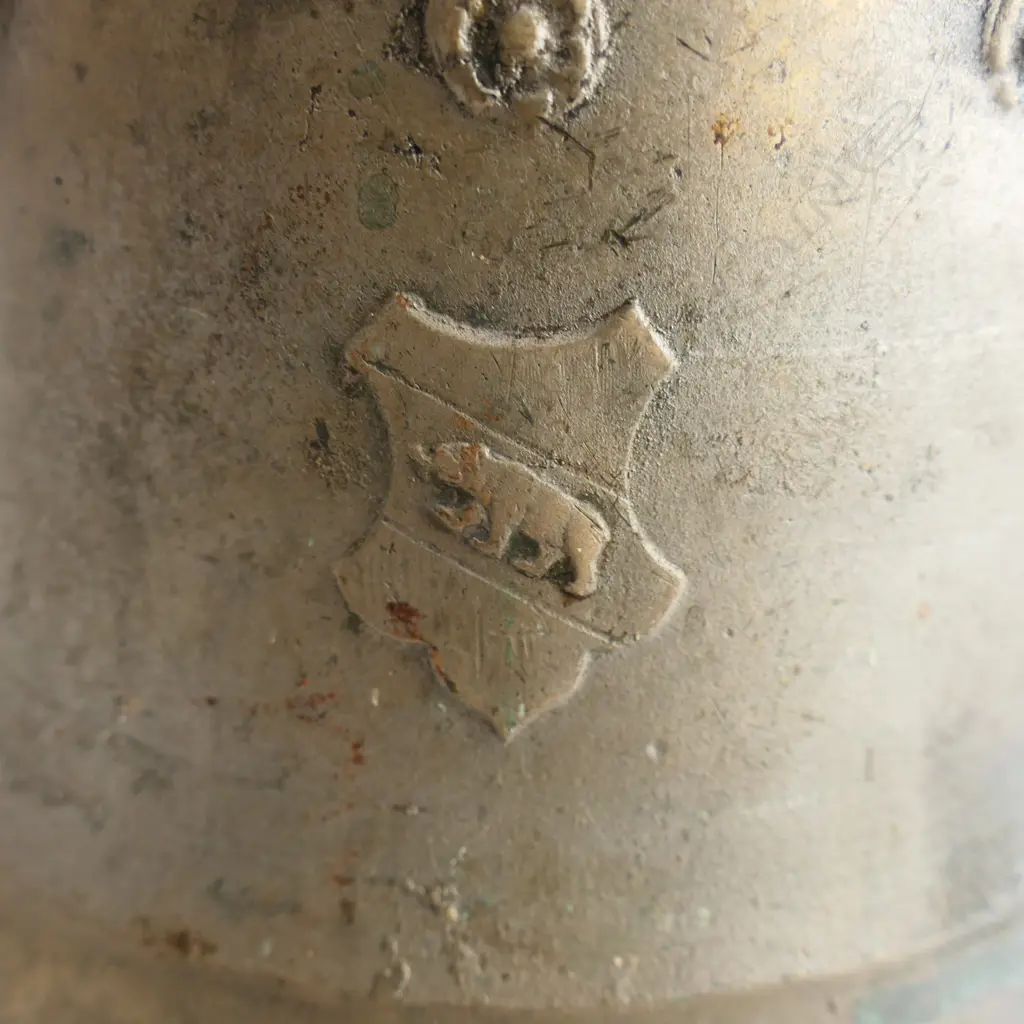 LG VINTAGE BRASS SWISS COW BELL ON LEATHER COLLAR 'A KHOLER & CIE' H.250mm Image 1++