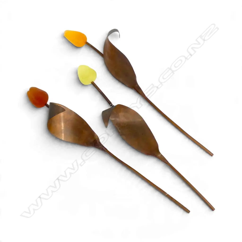3 COPPER & CAST GLASS TULIPS L.450mm Image 1++