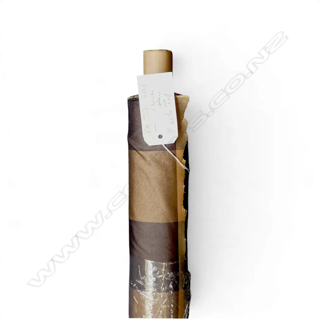 FABRIC BOLT; CHOCOLATE GOLD, CHECK COTTON, 16M Image 1++