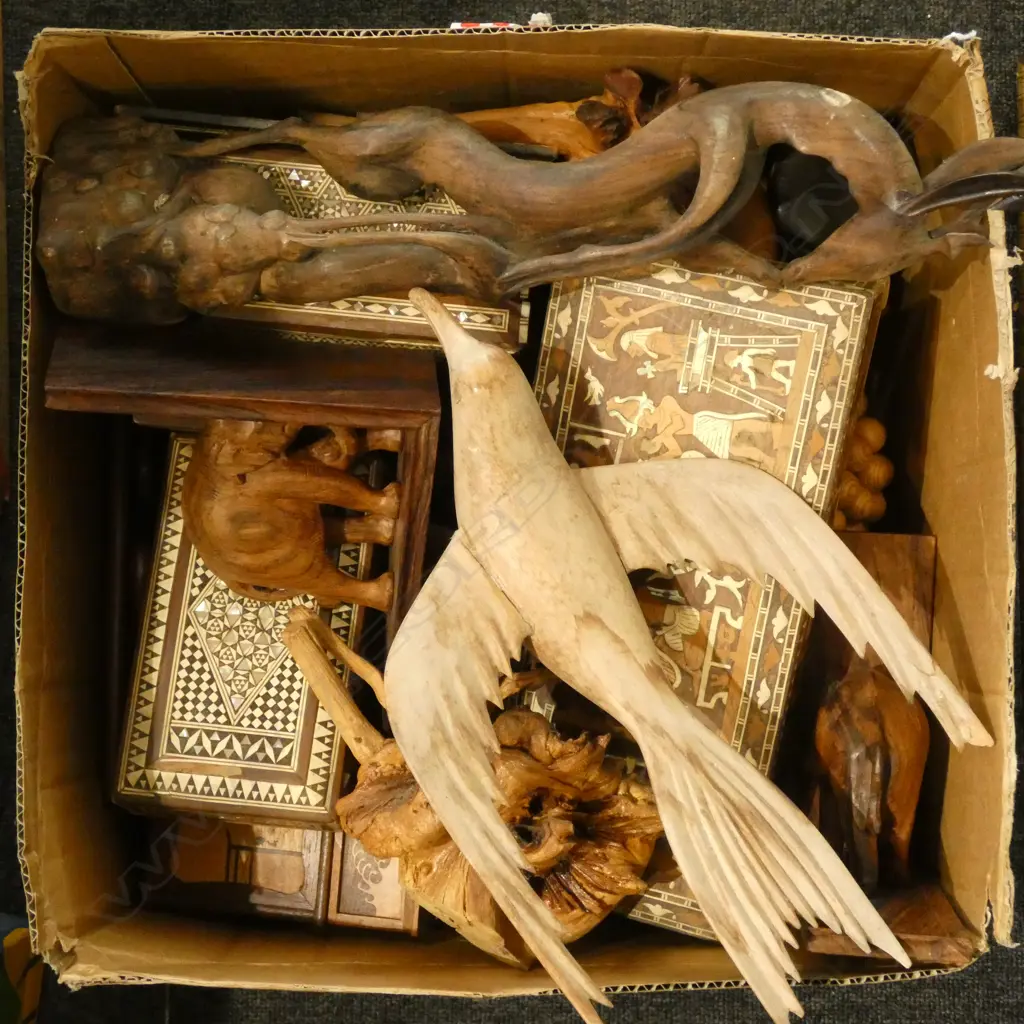 ASST. WOODEN ITEMS; INLAID BOXES ETC Image 1++