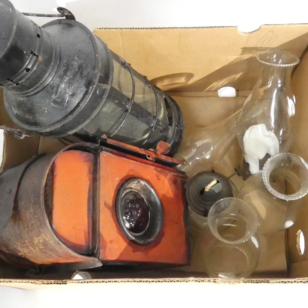 2 LANTERS + KEROSENE SHADES etc Image 1++