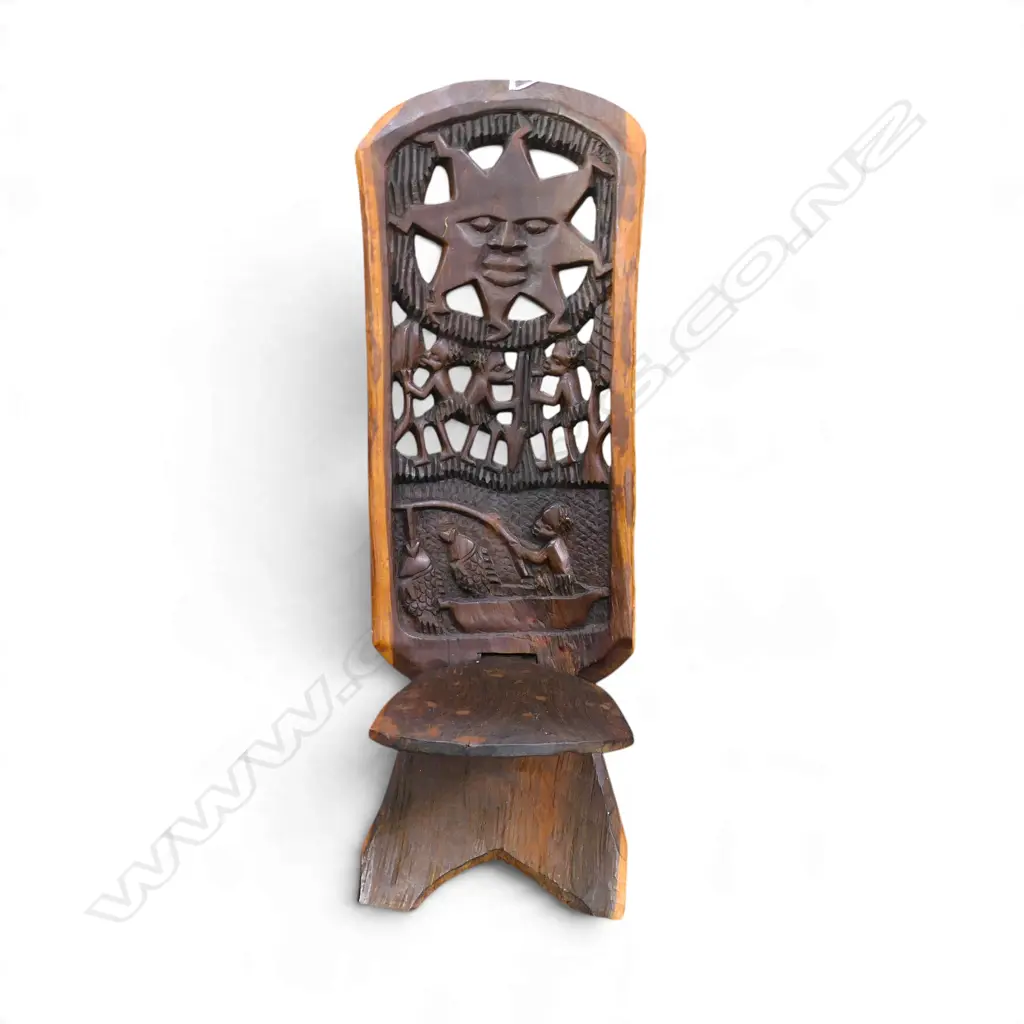 AFRICAN CARVED WOODEN BIRTHING CHAIR Image 1++