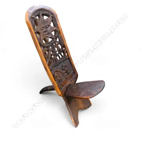 AFRICAN CARVED WOODEN BIRTHING CHAIR