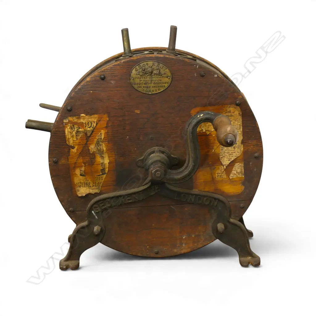 C.1900 HAND CRANKED BARREL FORM KNIFE SHARPENER H.430mm Image 1++