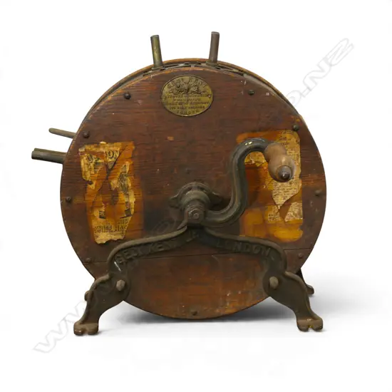 C.1900 HAND CRANKED BARREL FORM KNIFE SHARPENER H.430mm