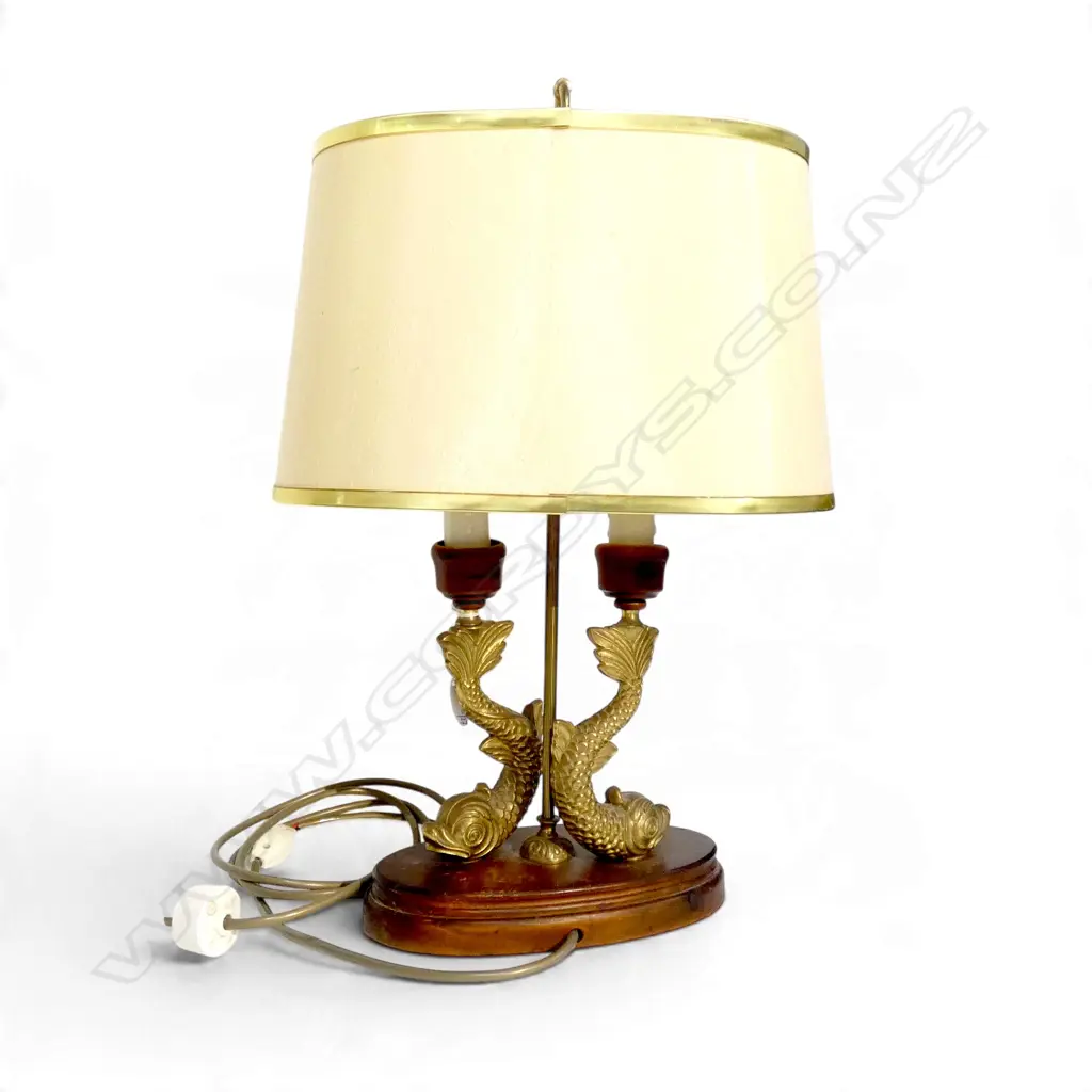 TABLE LAMP w. 2 METAL DOLPHINS H.570mm Image 1++