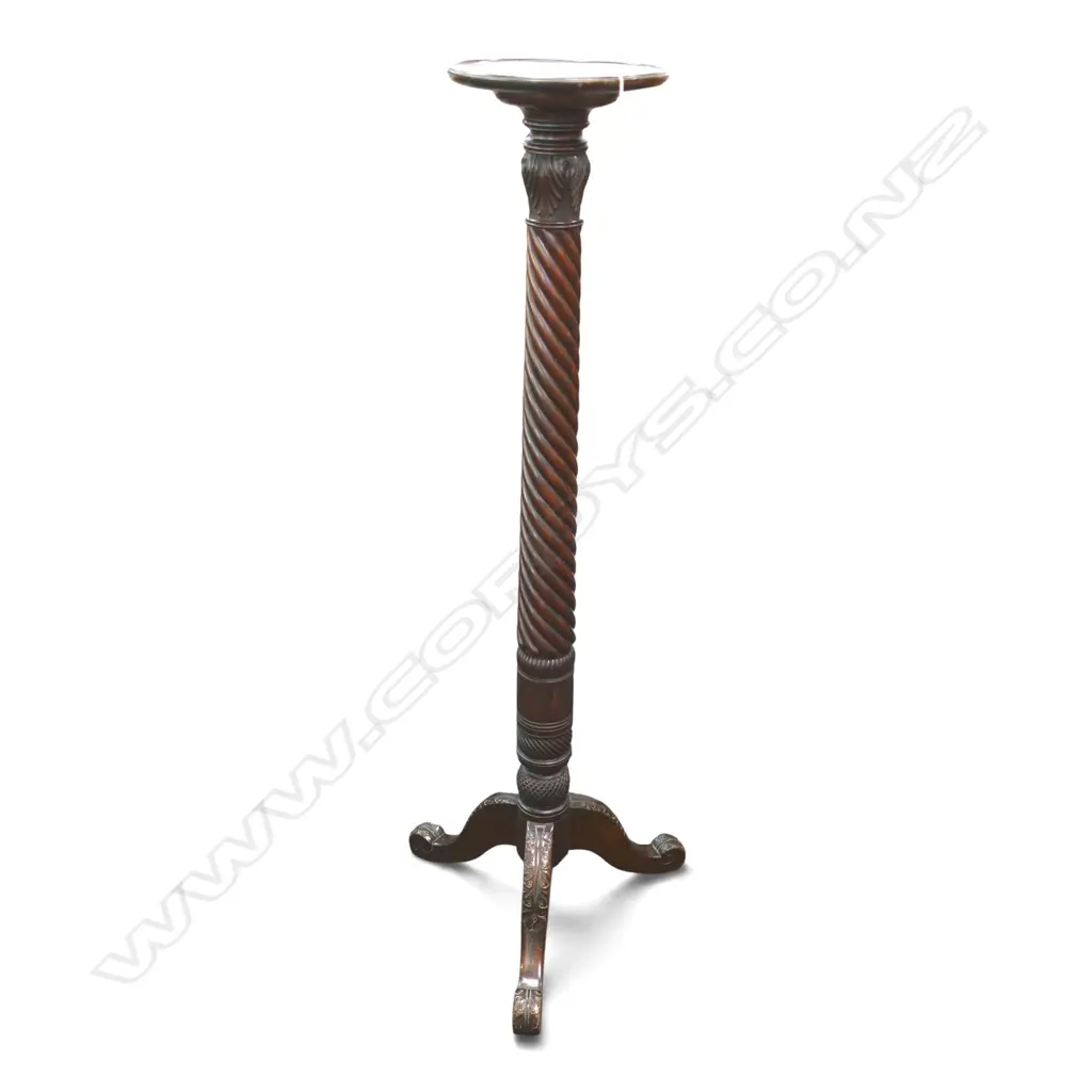 IMPRESSIVE BARLEY TWIST TORCHERE constructed from antique bed post H.1450mm Image 1++