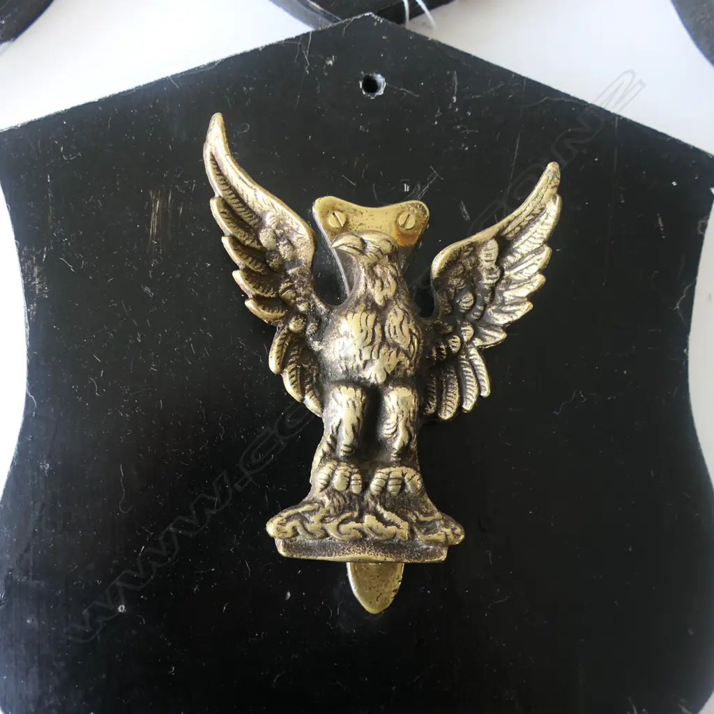 4 BRASS DOOR KNOCKERS ON WOODEN SHIELDS 290x235mm Image 1++