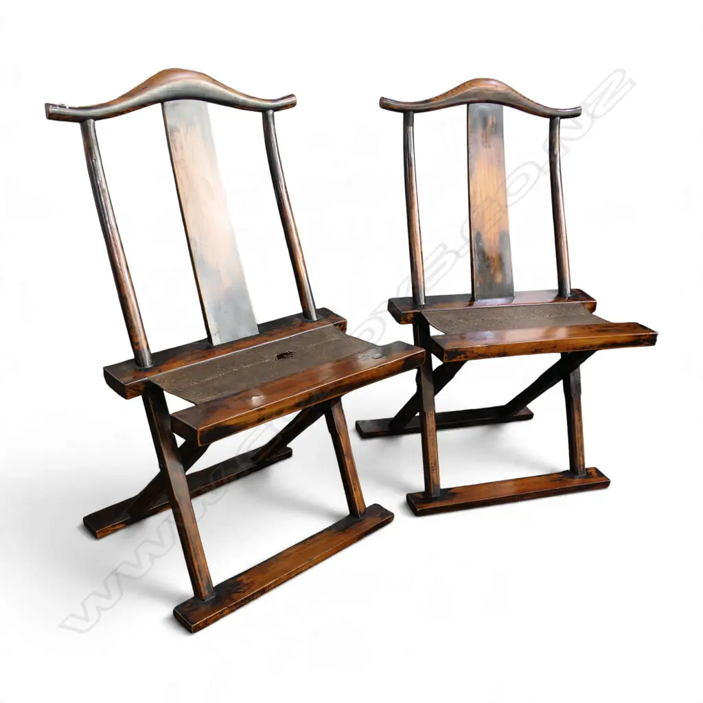PR ORIENTAL FOLDING CHAIRS - FAULT TO WOVEN SEAT Image 1++