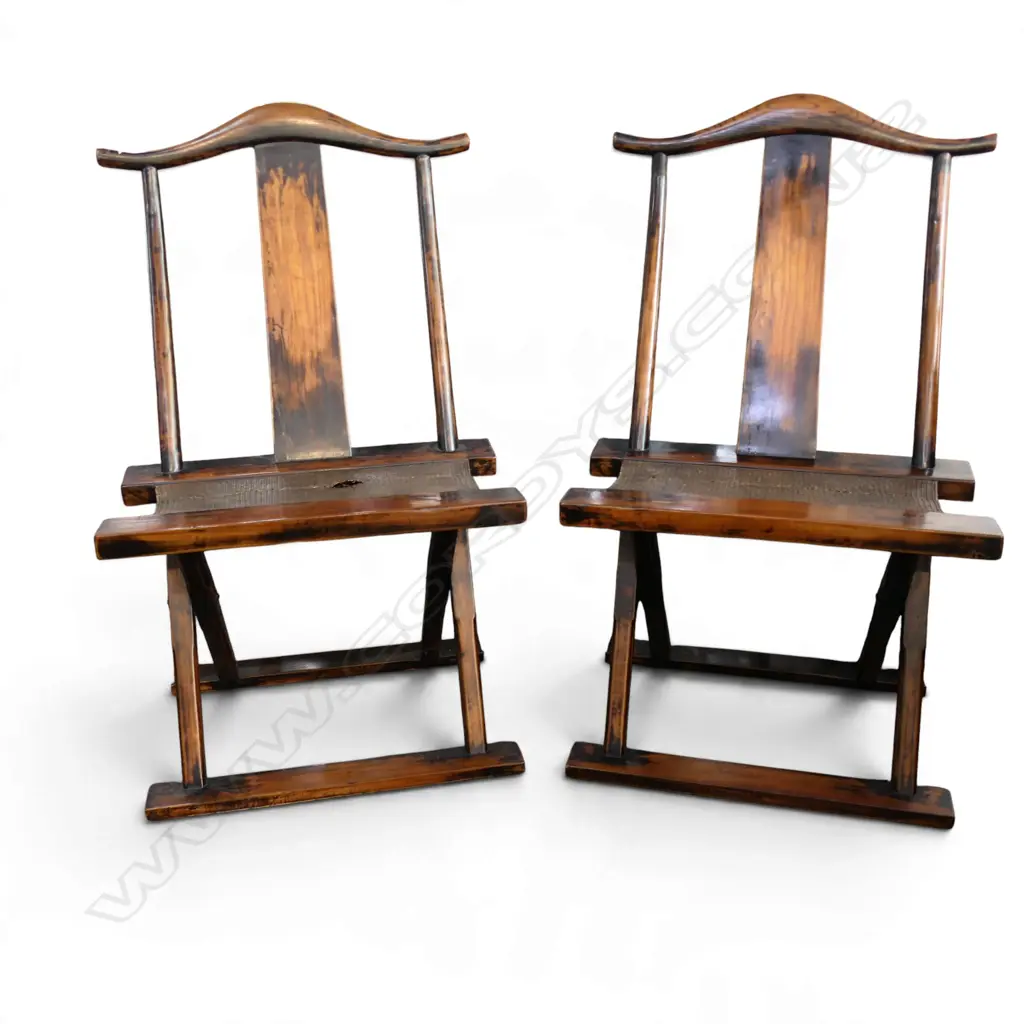 PR ORIENTAL FOLDING CHAIRS - FAULT TO WOVEN SEAT Image 1++