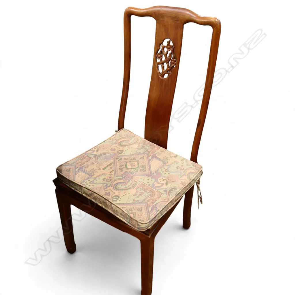 VINTAGE ORIENTAL QUALITY MAHOGANY 6 seater DINING TABLE single leaf & 6 CHAIRS 960 x 1470 x 780mm Image 1++