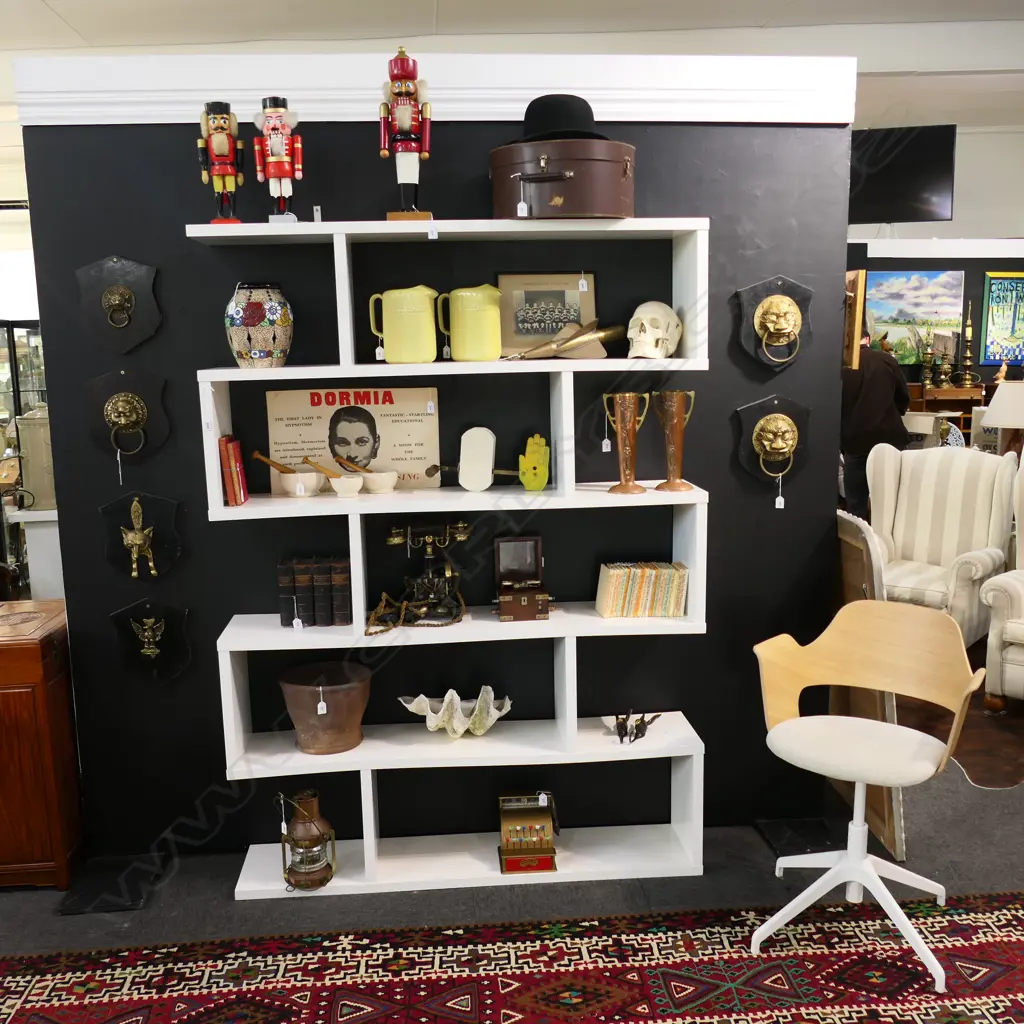 MODERN WHITE SHELF UNIT 1400x300x1925mm Image 1++