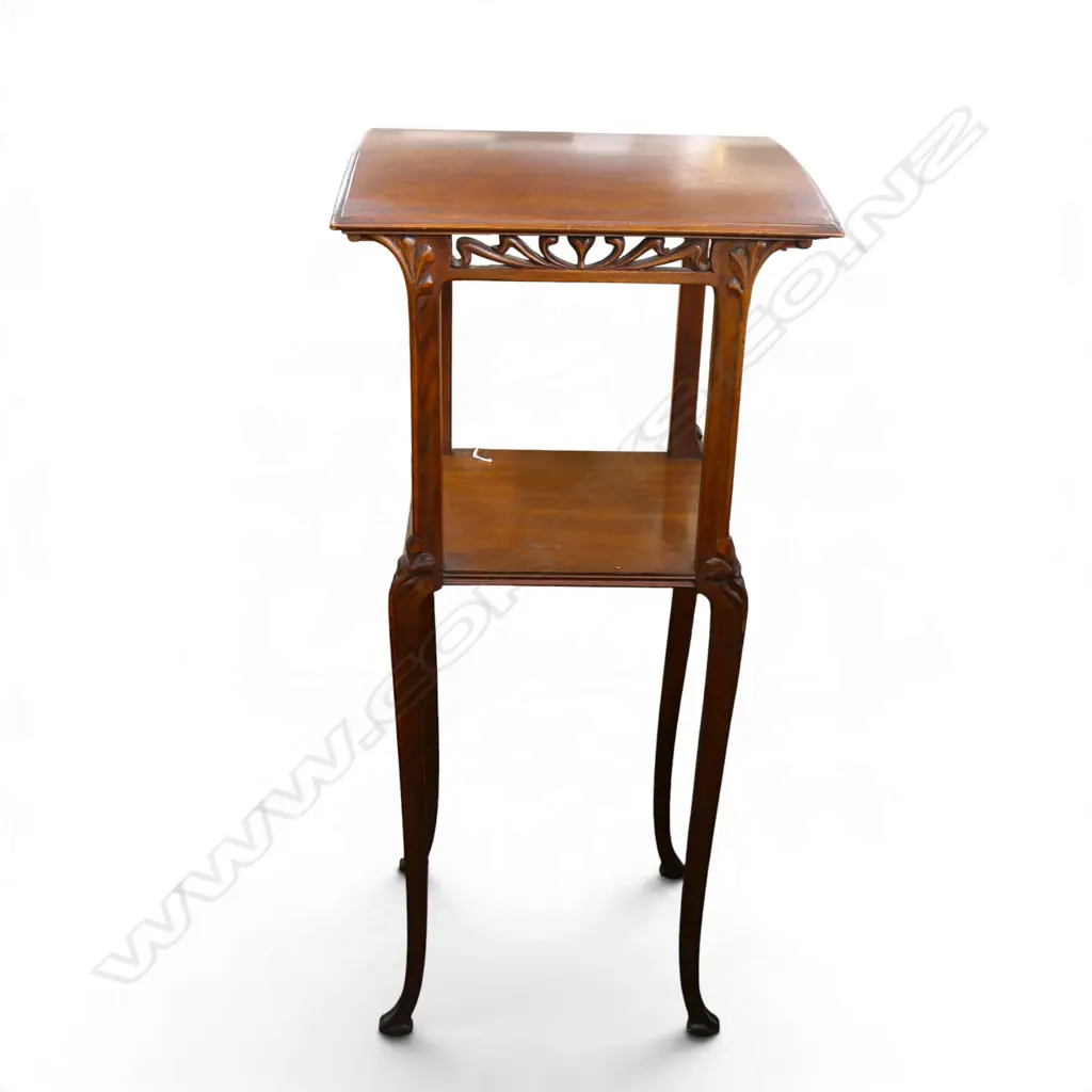 ART NOUVEAU STYLE STANDING SHELF w.  TOP BOWED 510x410x1225mm Image 1++