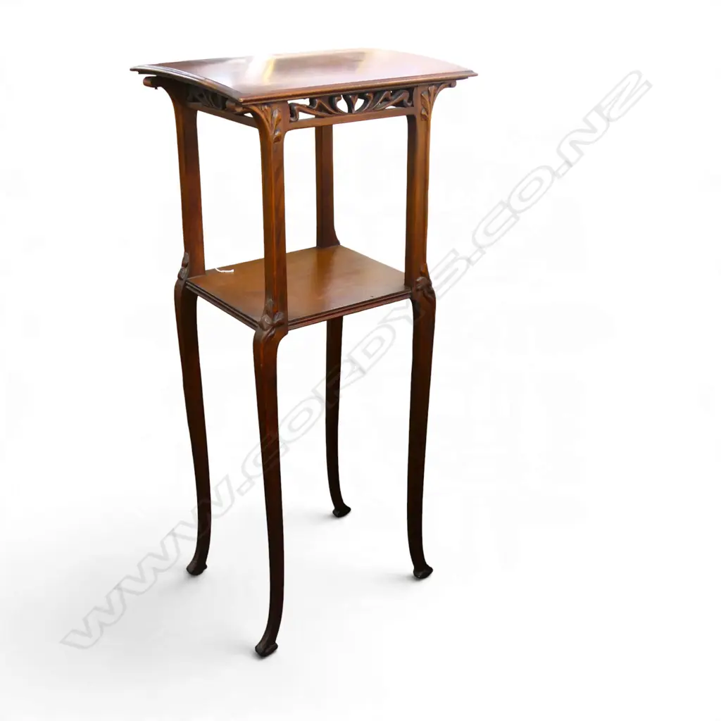 ART NOUVEAU STYLE STANDING SHELF w.  TOP BOWED 510x410x1225mm Image 1++