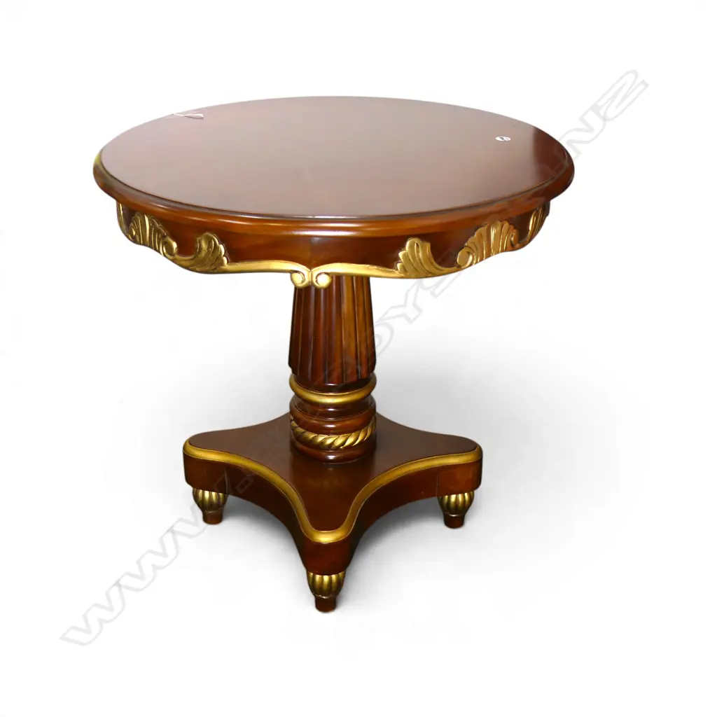 WOODEN SIDE TABLE H.590mm, 610mm dia scratch to top Image 1++