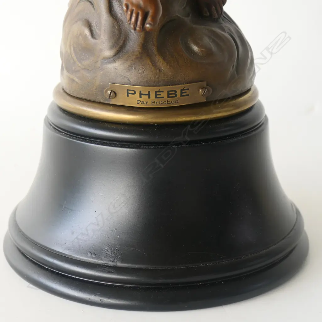 SPELTER FIGURINE 'PHEBE' AFTER EMILE BRUCHON H.460mm - small tear fault Image 1++