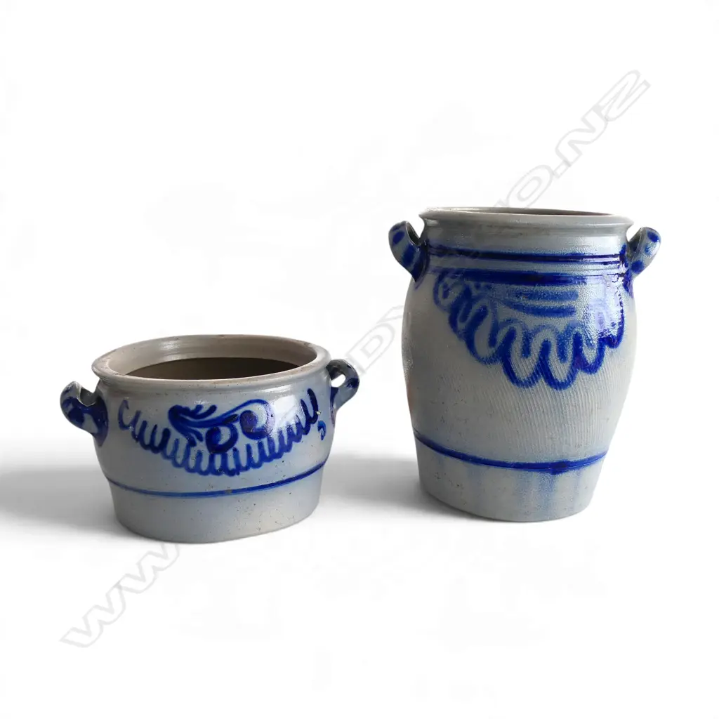2 GERMAN SALT GLAZE POTS H.255mm Image 1++