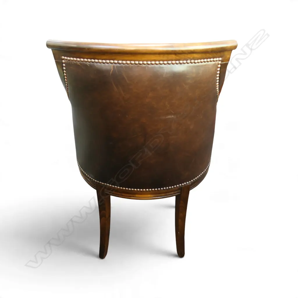 MAHOGANY CAPTAINS CHAIR WITH LEATHER UPHOLSTERY H. 900MM Image 1++