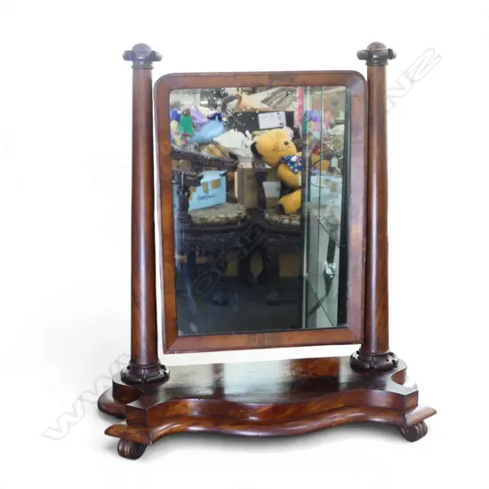 ANTIQUE MAHOGANY TABLE TOP MIRROR H.820mm