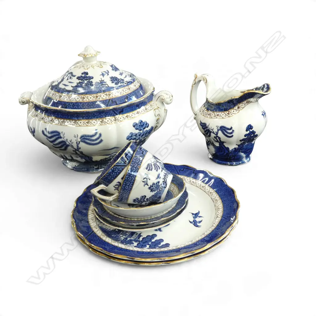 9 PCES BOOTHS REAL OLD WILLOW INCL. LIDDED TUREEN 250mm dia Image 1++
