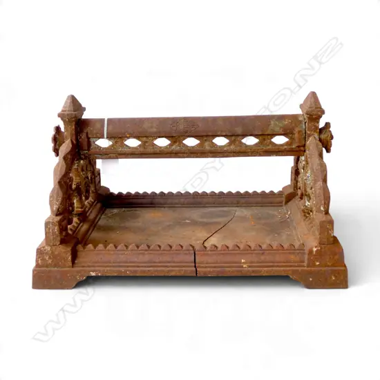 ANTIQUE CAST IRON BOOT SCRAPER W.380mm CRACKED