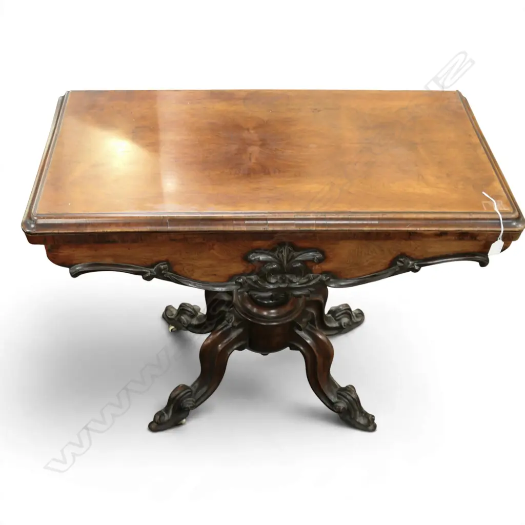 VICTORIAN MAHOGANY CARD TABLE 900x440x760mm Image 1++