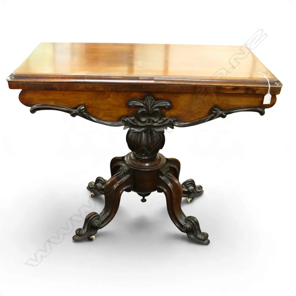 VICTORIAN MAHOGANY CARD TABLE 900x440x760mm Image 1++