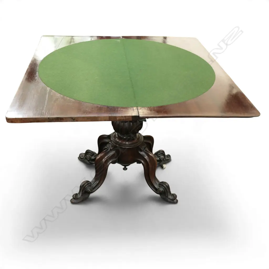 VICTORIAN MAHOGANY CARD TABLE 900x440x760mm Image 1++