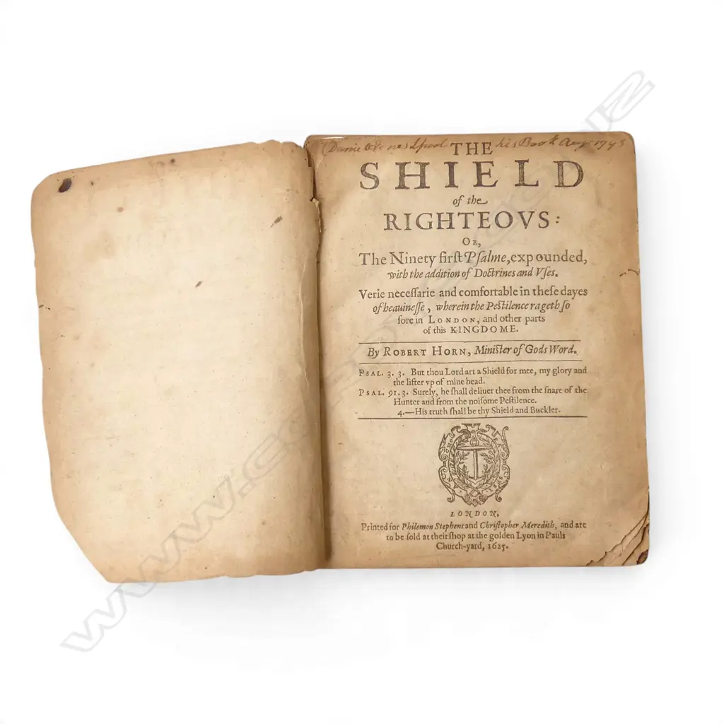 RARE 17thC ed. 'The Shield of Righteousness' by Robert Horn, in worn condition Image 1++