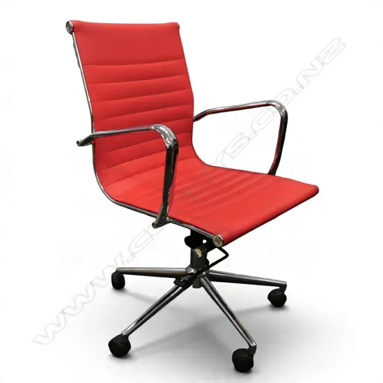 WHITE EAMES STYLE OFFICE CHAIR