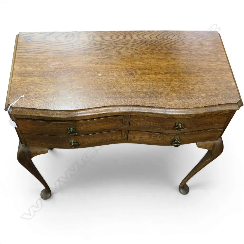 OAK SIDE TABLE w. 4 DRAWERS Image 1++
