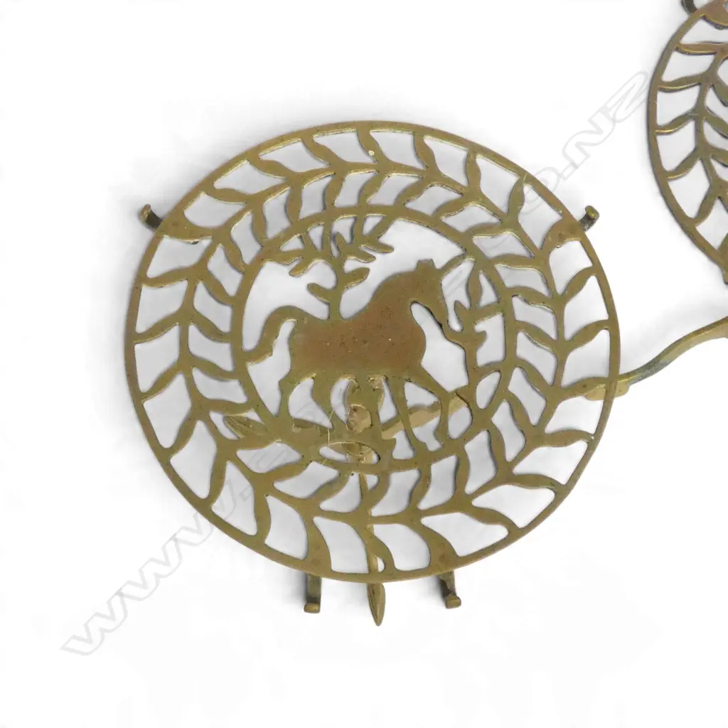 2 BRASS TRIVETS H.240mm Image 1++